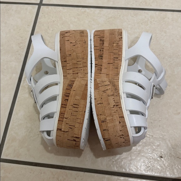 Prada white rubber cork wedge ankle size 38 - Picture 3 of 8